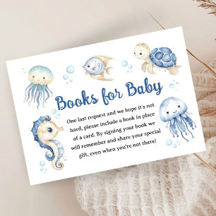 Oceaan Baby Shower Jongen Blauwe Boeken Voor Baby Informatiekaartje