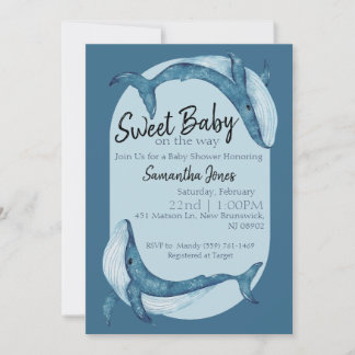 Oceaan baby shower uitnodiging