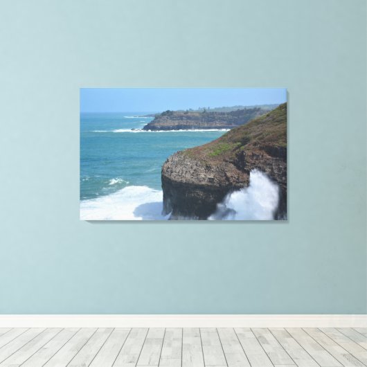 Oceaan bij Kilauea Canvas Afdruk (Insitu (Houten vloer))