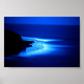 Oceaan bij nacht poster
