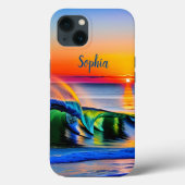 Oceaan bij zonsondergang handtekening Case-Mate iPhone case (Achterkant)