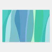Oceaan Blauw en Groen Abstracte Vormen Esthetisch Inpakpapier Vel (Voorkant)