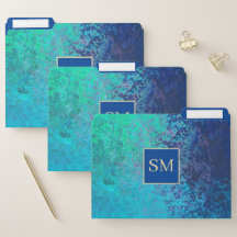 Oceaan blauw en groen met monogram