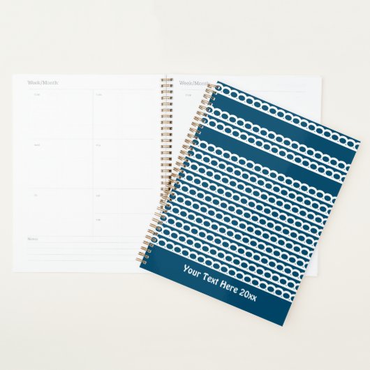 Oceaan blauw en wit Moderne bubble Golven Planner (Display)