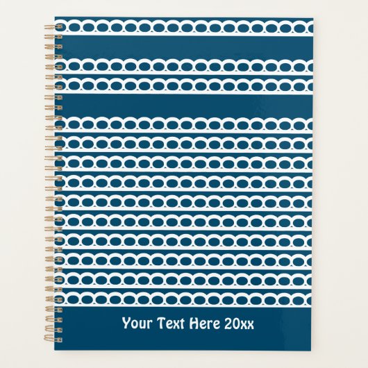 Oceaan blauw en wit Moderne bubble Golven Planner (Voorkant)