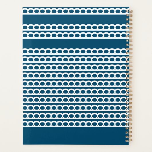 Oceaan blauw en wit Moderne bubble Golven Planner (Achterkant)