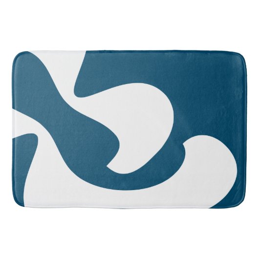 Oceaan Blauw en wit Moderne Kunst Badmat (Voorkant)
