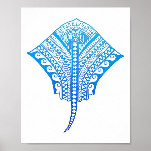 oceaan_blauw_gistend_ray poster (Voorkant)