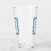 Oceaan Blauw Ontworpen Monogram Glas (Links)