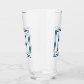 Oceaan Blauw Ontworpen Monogram Glas (Rechts)