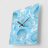 Oceaan Blauw Patroon Vierkante Klok (Hoek)