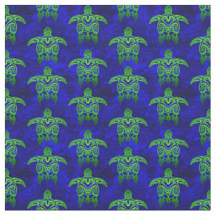 Oceaan Blauw Stammen Groene Zeeschildpadden Stof