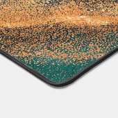 Oceaan Blauwgroen en Bronzen Abstracte Kunst Bureaumat (Hoek)