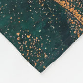 Oceaan Blauwgroen en Bronzen Abstracte Kunst Fleece Deken (Hoek)