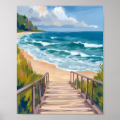Oceaan Bordes | Kustgolven aan het Strand Poster (Voorkant)