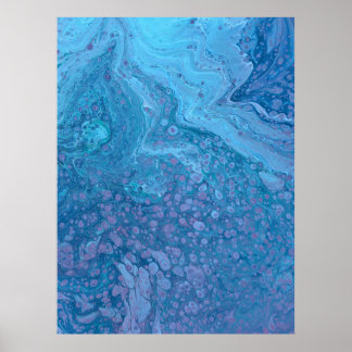 Oceaan Bries 3 Zachte Blauwe Paarse Abstracte Kuns Poster