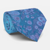 Oceaan Bries 3 Zachte Blauwe Paarse Abstracte Stropdas (Opgerold)