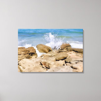 Oceaan Canvas wanddecoratie Rotsachtig strand