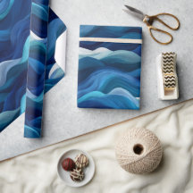 Oceaan diepblauwe stroom witte abstracte patroon