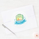 Oceaan Dip Ronde Sticker (Envelop)