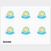 Oceaan Dip Ronde Sticker (Vel)