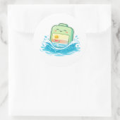 Oceaan Dip Ronde Sticker (Tas)