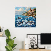 Oceaan Dolfijnen Kust Mariene Huis Decoratie (Thuiskantoor)