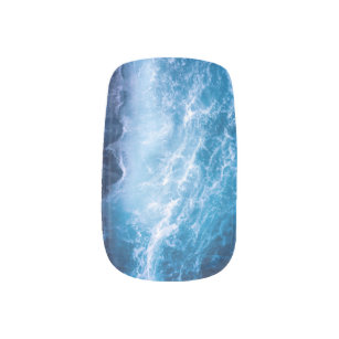 oceaan - donkerblauwe golven minx neail art minx nail art
