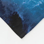 Oceaan - Donkere blauwe golven Fleece Deken (Hoek)