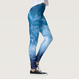 Oceaan - Donkere blauwe golven  Leggings