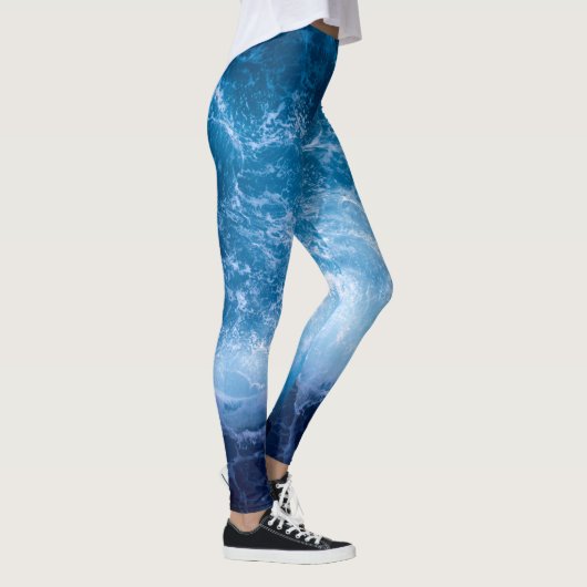 Oceaan - Donkere blauwe golven  Leggings (Rechts)