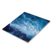 Oceaan - Donkere blauwe golven Tegeltje (Zijkant)