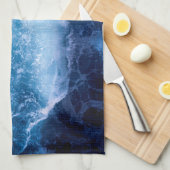 Oceaan - Donkere blauwe golven Theedoek (Quarter Fold)