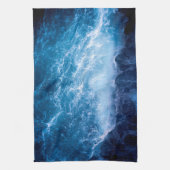 Oceaan - Donkere blauwe golven Theedoek (Verticaal)