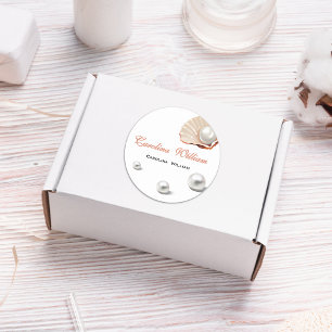 Oceaan een kleine parel onder het zeeen baby showe ronde sticker