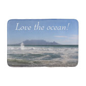 Oceaan en bergen Zeegezicht Blauwe foto Badmat (Voorkant)