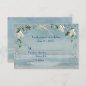 oceaan en bloemen in nautisch lijst RSVP (Voorkant / Achterkant)