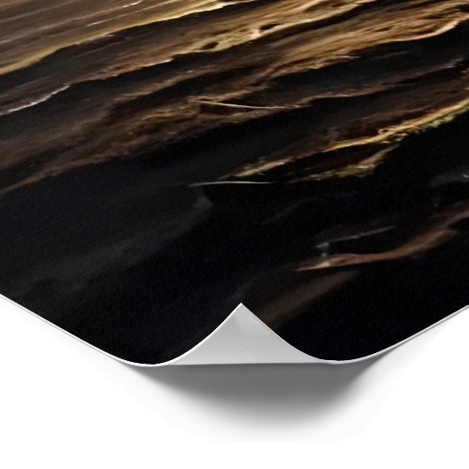 Oceaan en een kasteel in de lucht | AI Art Poster (Hoek)