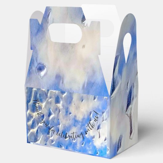 Oceaan en hemelsblauw reflecties bedankdoosjes (Geopend)