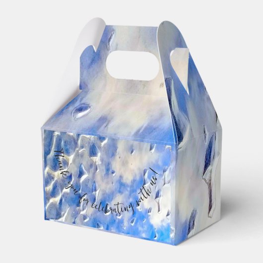 Oceaan en hemelsblauw reflecties bedankdoosjes (Voorkant Zijde)