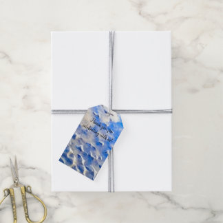 Oceaan en hemelsblauw reflecties cadeaulabel