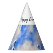 Oceaan en hemelsblauw reflecties feesthoedjes (Links)