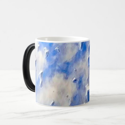 Oceaan en hemelsblauw reflecties magische mok (Voorkant links)