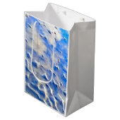 Oceaan en hemelsblauw reflecties medium cadeauzakje (Voorkant Gekanteld)