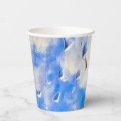 Oceaan en hemelsblauw reflecties papieren bekers (Achterkant)