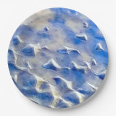 Oceaan en hemelsblauw reflecties papieren bordje (Voorkant)