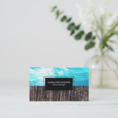 Oceaan en hout visitekaartje (Staand voorkant)