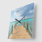 Oceaan en Lang Dock Vierkante Klok (Hoek)