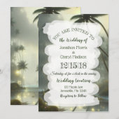 Oceaan en Palm Trees Bruiloft Kaart (Voorkant / Achterkant)