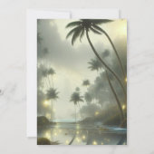 Oceaan en Palm Trees Bruiloft Kaart (Achterkant)